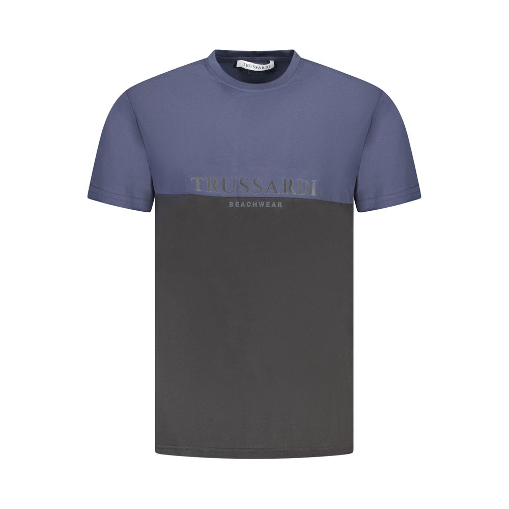 

Синяя хлопковая мужская футболка Trussardi
