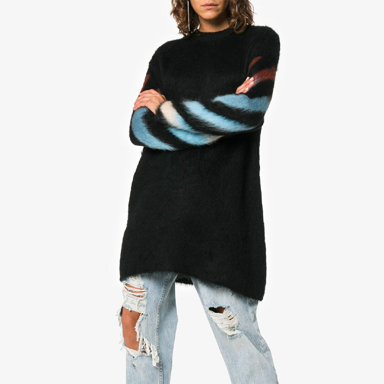 Платье (WMNS) Off-White Knit Printing Black Dress OWHE009F18B740711088, черный — фото 3