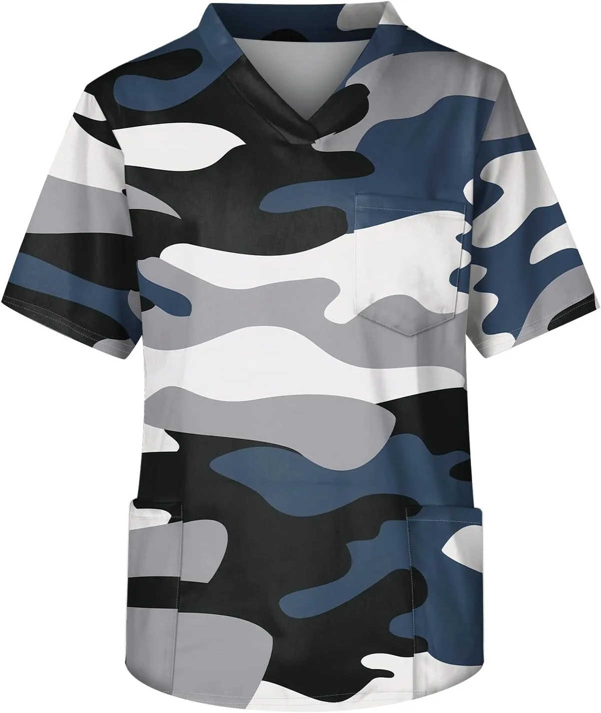 

Мужская футболка V-образным вырезом Camo Modern Fit с карманами WENKOMG1