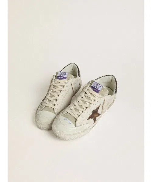 Мужские кроссовки Super-Star из замши с кожаной звездой GOLDEN GOOSE белые — фото 4