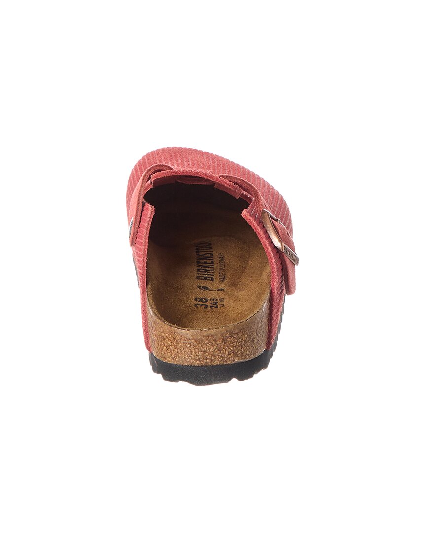 Узкие замшевые сабо Birkenstock Boston BS, коричневый — фото 3