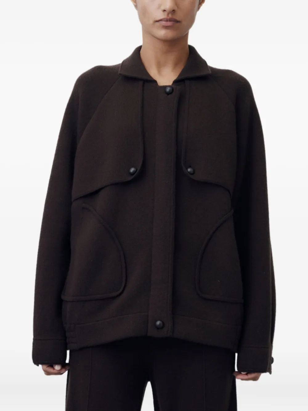 

Жакет из войлока с заниженной линией плеч Allude, коричневый