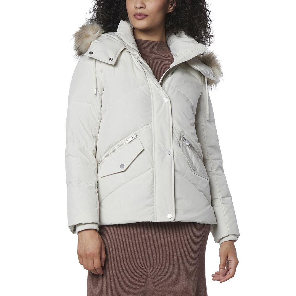 

Женский стеганый пуховик Andrew Marc Daphne из мягкой матовой ткани с комбинированным стеганым пухом Andrew Marc, Birch