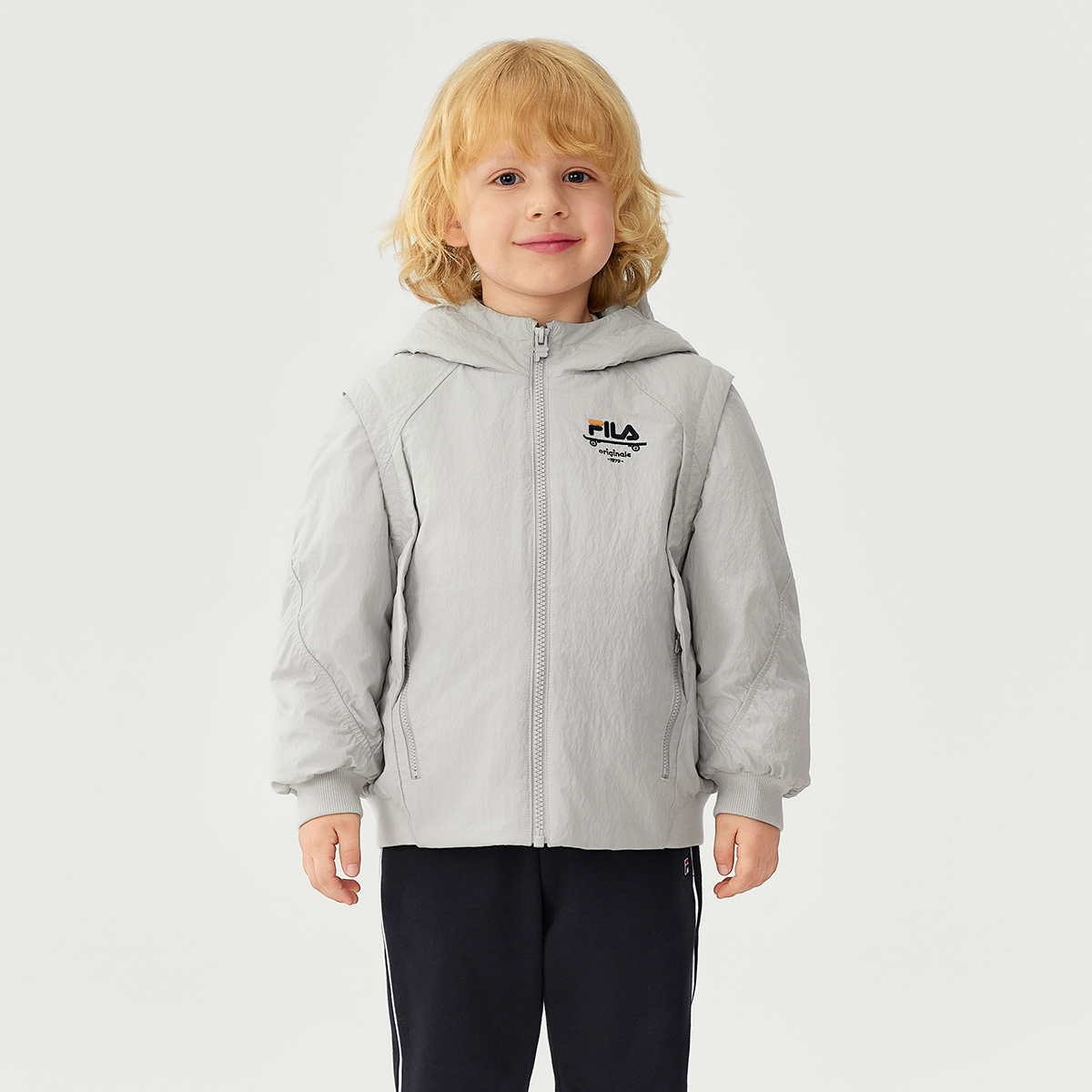 Утепленная куртка для детей 3-7 лет FILA KIDS, серый — фото 3