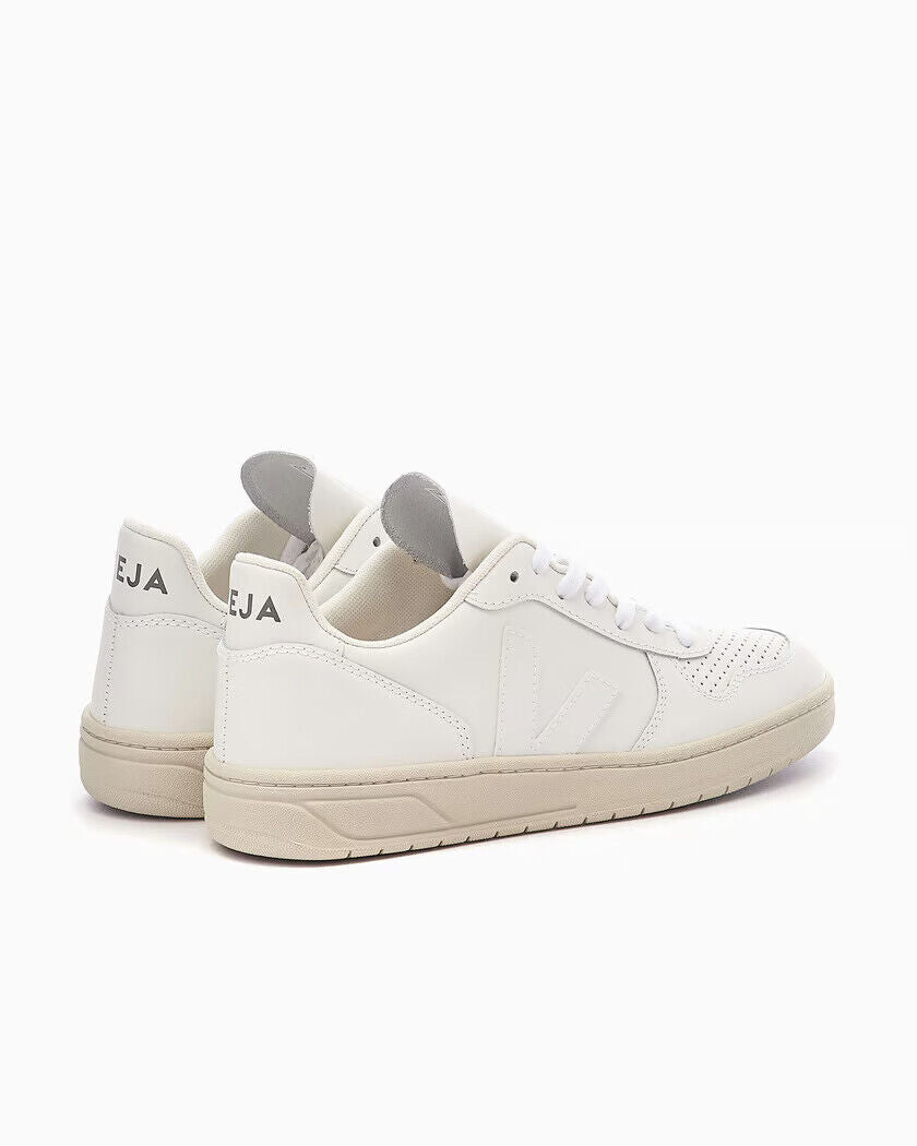 Veja V-10 VX0201270A женские белые кожаные кроссовки на низком ходу для комфорта и повседневной носки — фото 4