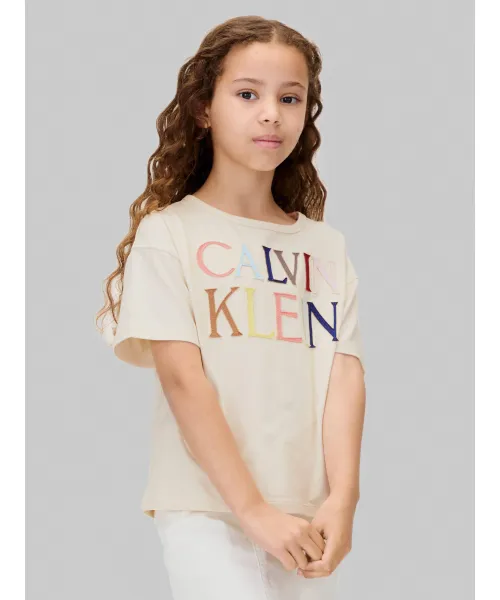 

Футболка Regular fit Calvin Klein Jeans, бежевый