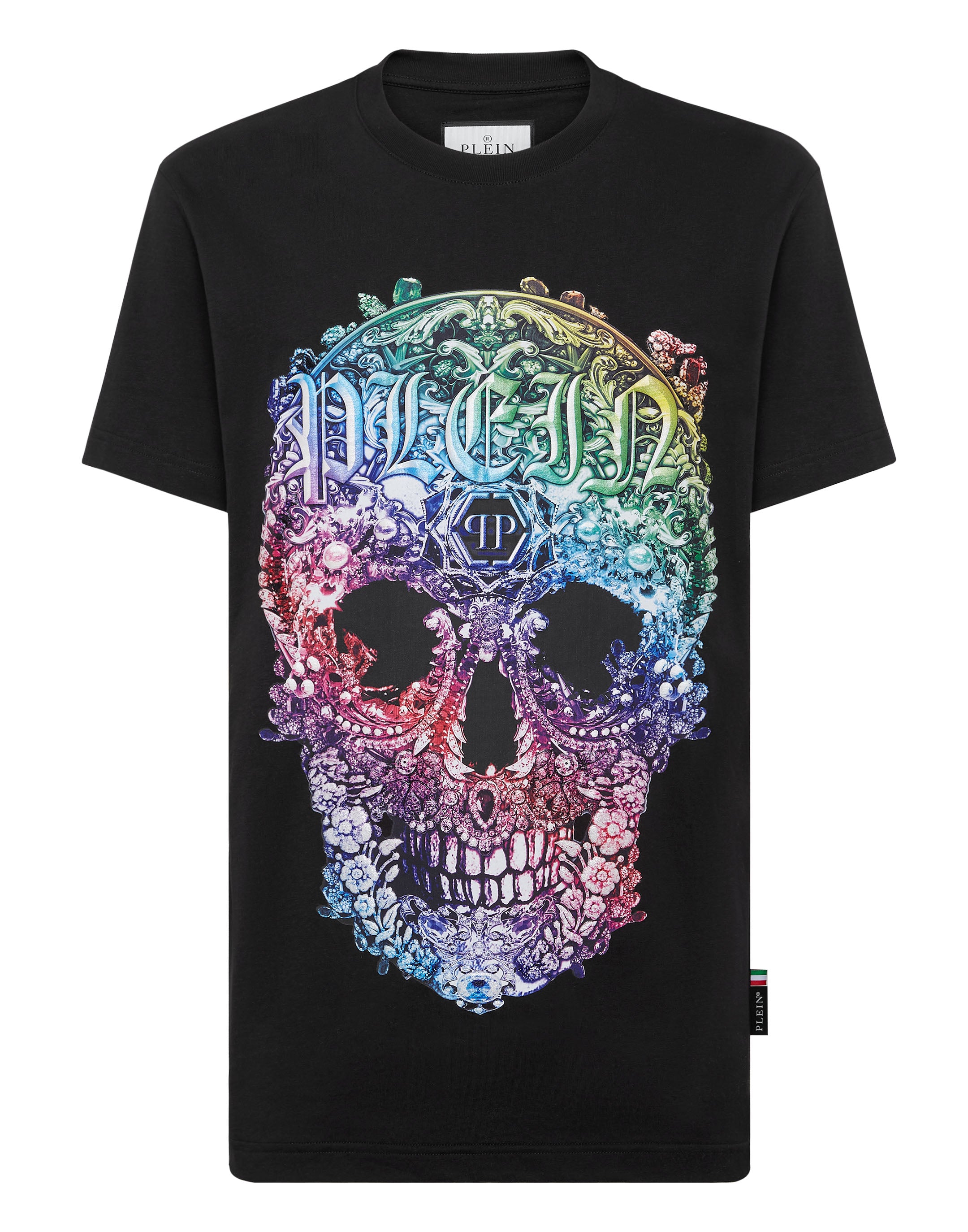 

Футболка с круглым вырезом SS Барокко Череп Philipp Plein, цвет Black / Multicolored