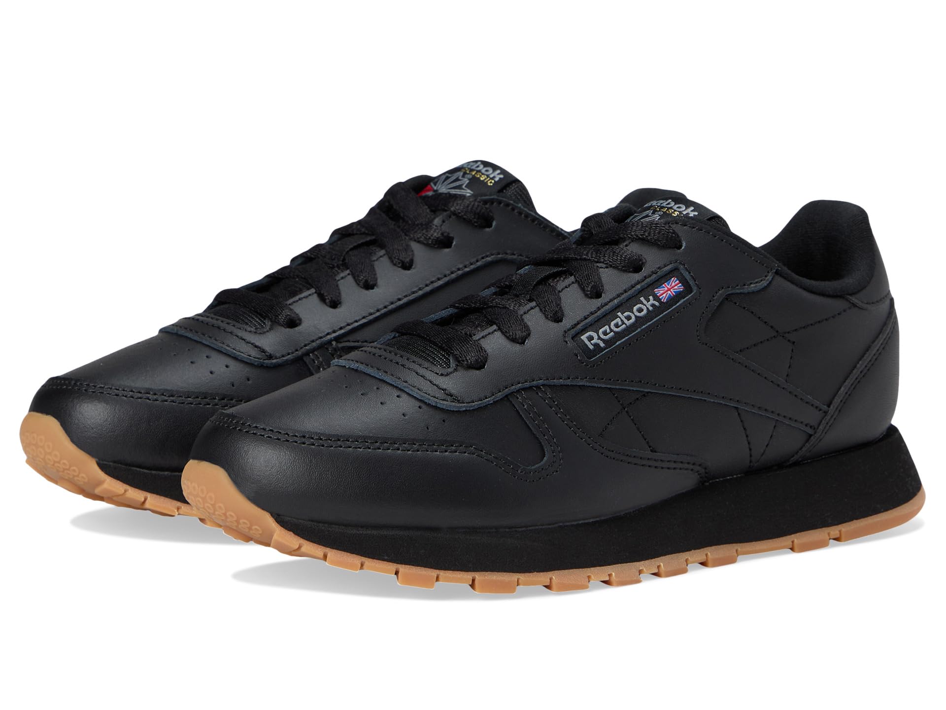 

Кроссовки Reebok Kids Classic Leather, Black/Black/Gum