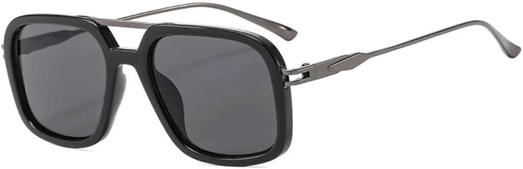 

Мужские солнцезащитные очки в стиле ретро с двойной перемычкой, защита от УФ-излучения UV400, модный градиент. Женские солнцезащитные очки UUPTTPL, Black Gray