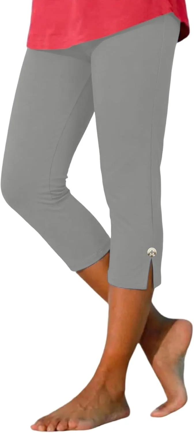 

Капри-легинсы для женщин летние Casual Plus Size с высокой посадкой