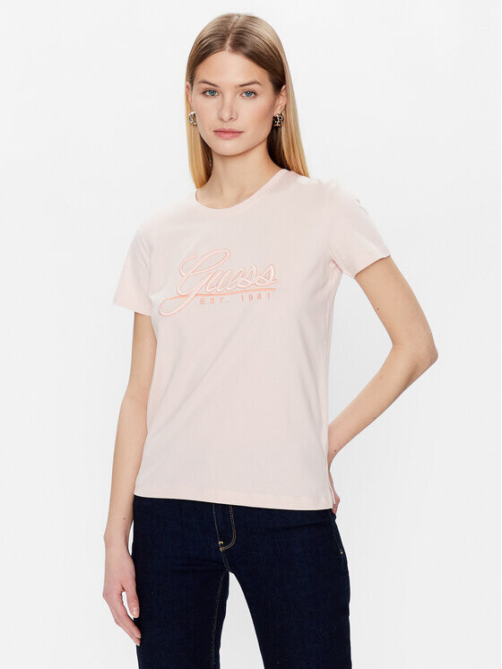 

Футболка стандартного кроя Guess, розовый