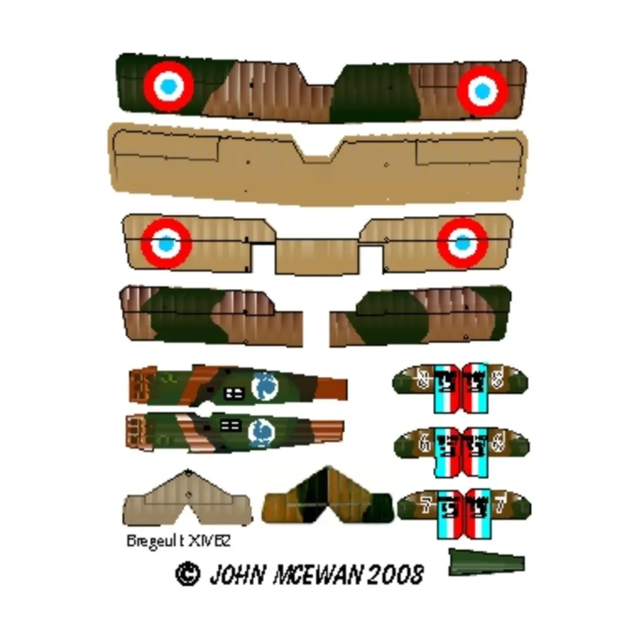 

Набор наклеек Breguet 14B2 (1:144), Decals - French & Italian (Reviresco)