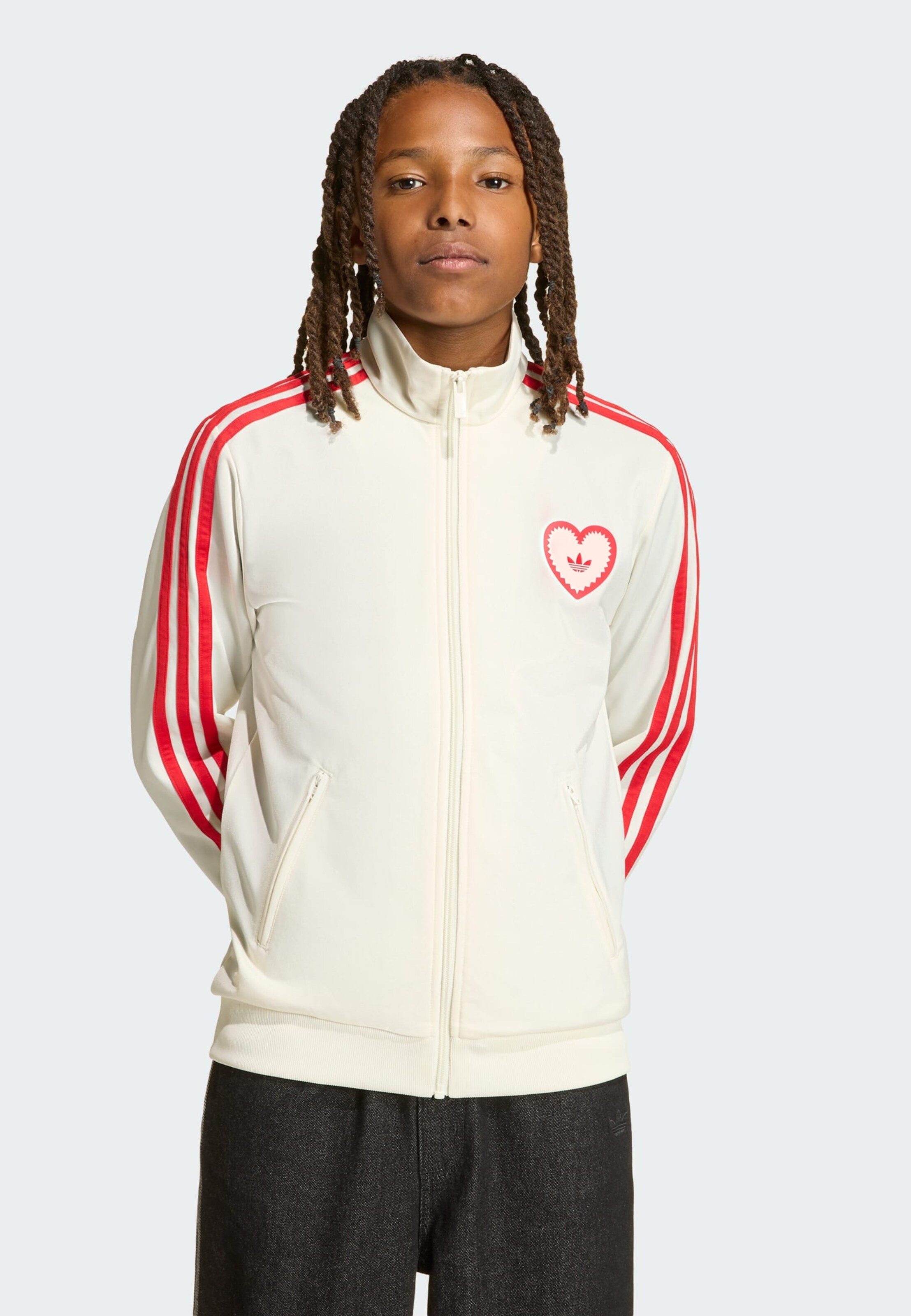 Adidas Originals Куртка межсезонная 'Firebird Heart' в цвете Off White — фото 2