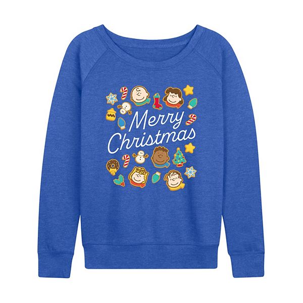 

Футболка с длинным рукавом French Terry Peanuts Cookies Merry Christmas Licensed Character, Heather Royal Blue