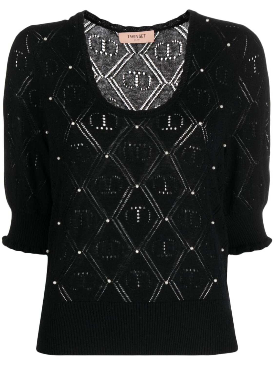 

TWINSET декорированный топ Oval T, черный
