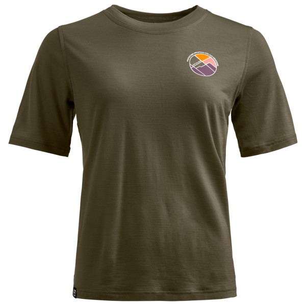 

Женская футболка с круглым пейзажем, размер 140, размер 140, мериносовая шерсть Ortovox, Dark Wild Herbs