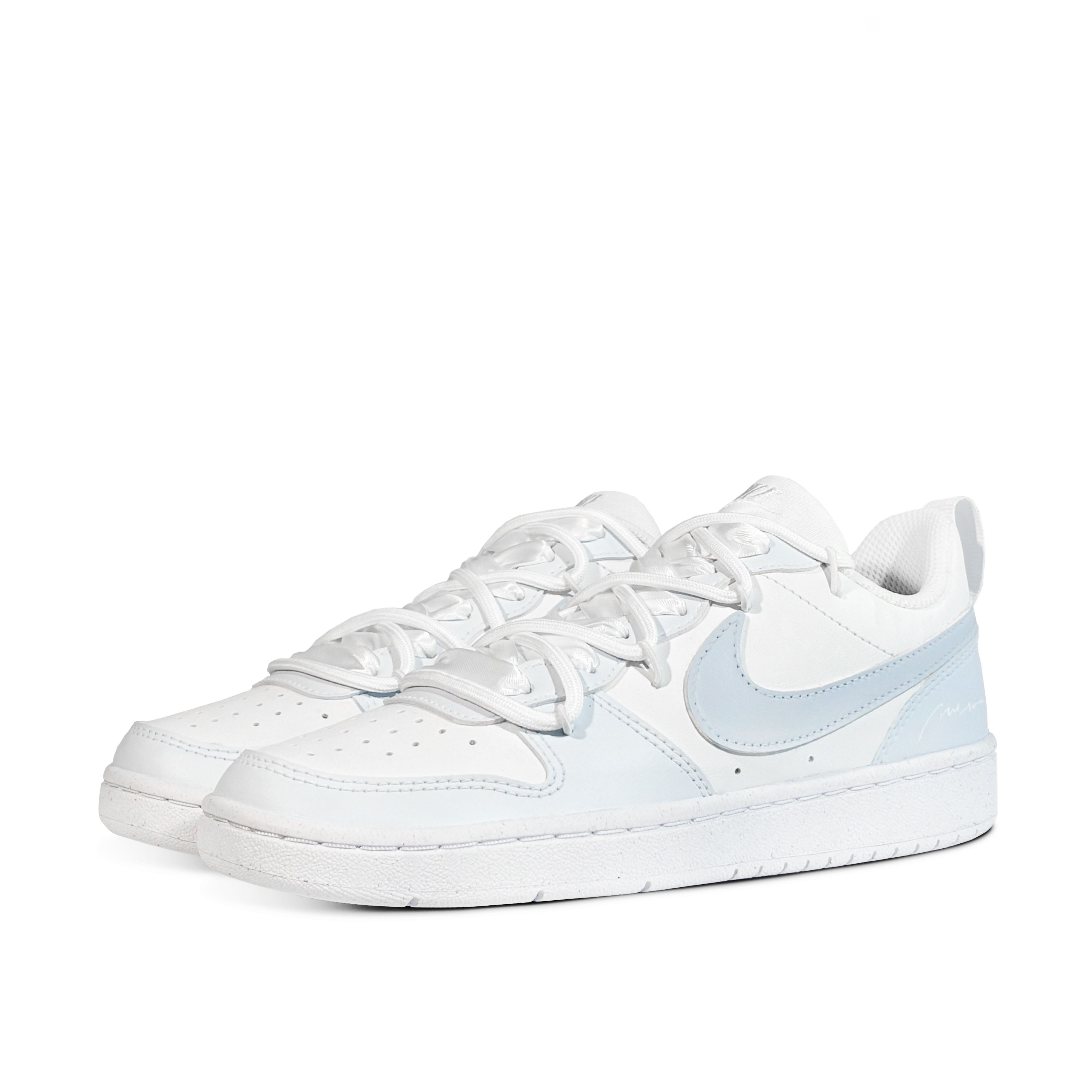 Nike Низкие детские кроссовки для скейтбординга Court Borough, синие, белые, подростковые — фото 3