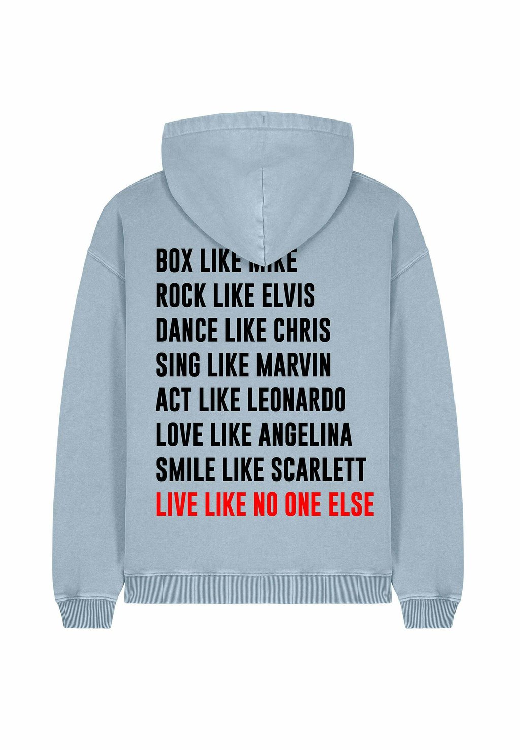 

Толстовка LIVE LIKE NO ONE UNISEX VINTAGE - Hoodie Mira Paris, светло-голубой