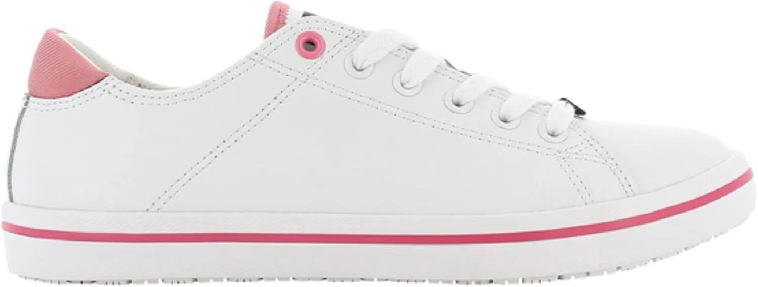Женская рабочая обувь Oxypas, модель Paola (антистатическая, ESD), White With Fuchsia Trim