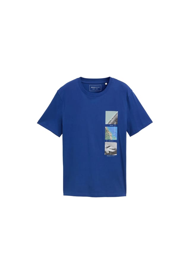 

Хлопковая футболка Denim Tom Tailor, цвет 10833 sodalite bl