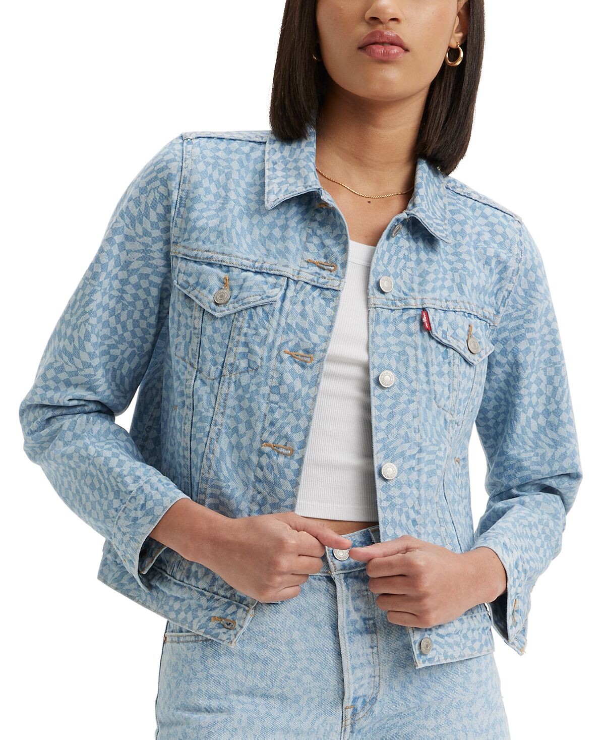 

Женская оригинальная хлопковая джинсовая куртка дальнобойщика Levi's