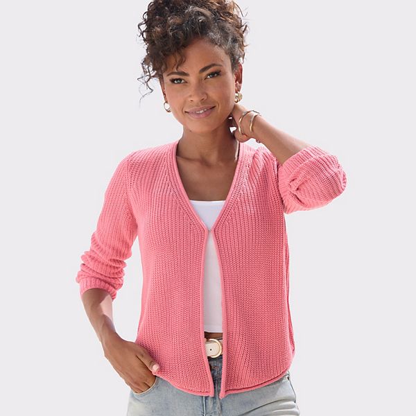 

Женский кардиган с открытой передней частью Lascana, Pink