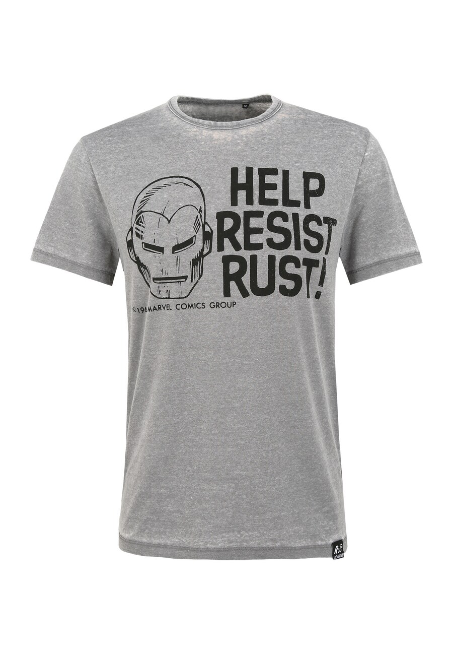 

Рубашка Recovered Marvel Help Resist Rust, серый