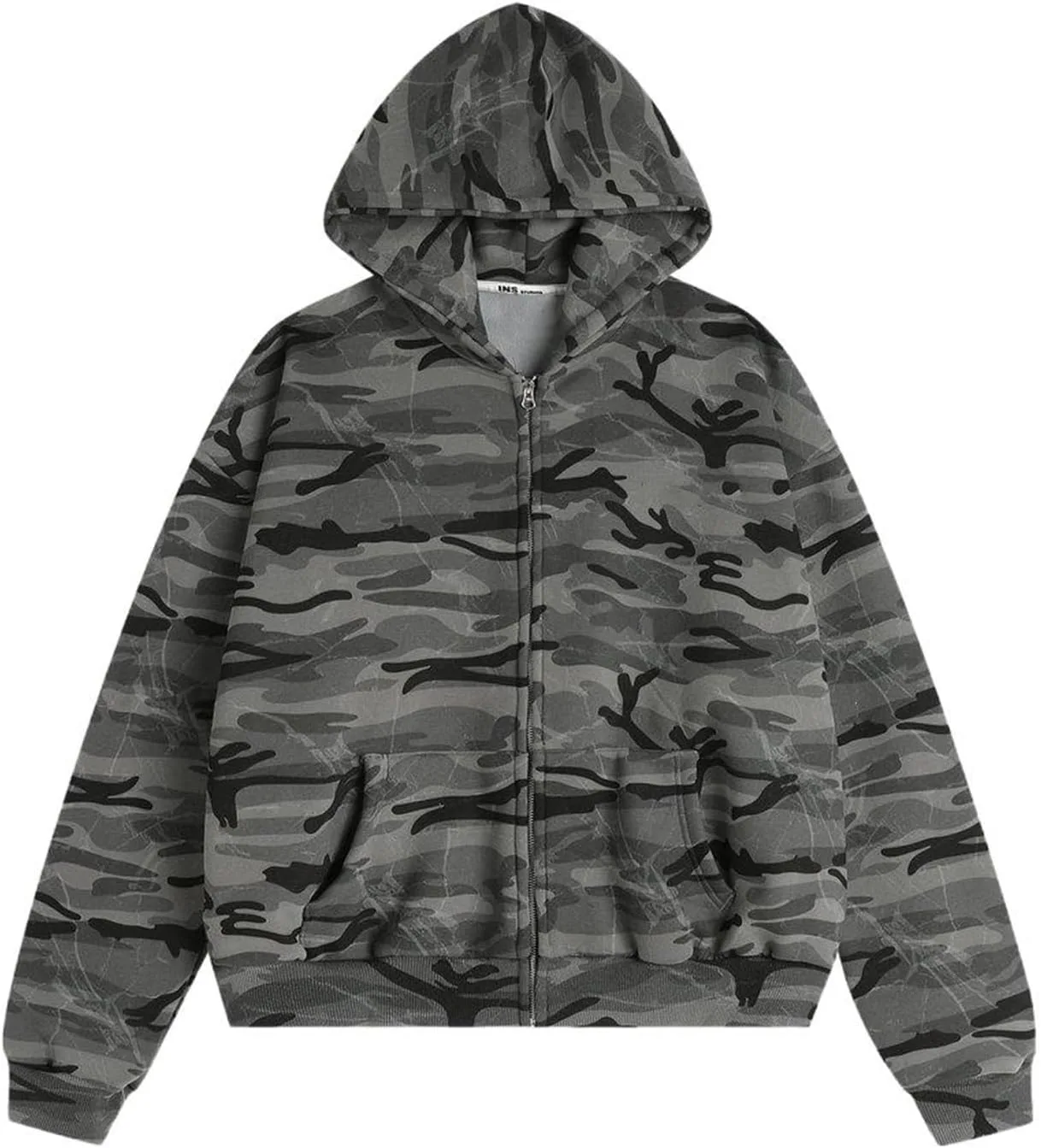 

Мужской ретро камуфляжный худи с молнией HRQSNZAQC
