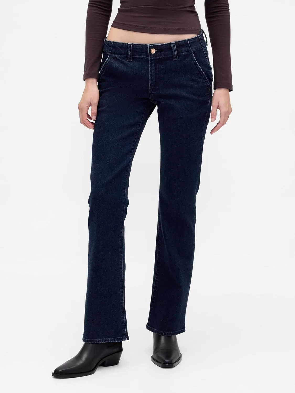 Джинсы Gap Women's Low Rise Long and Lean, Dark Rinse — фото 2