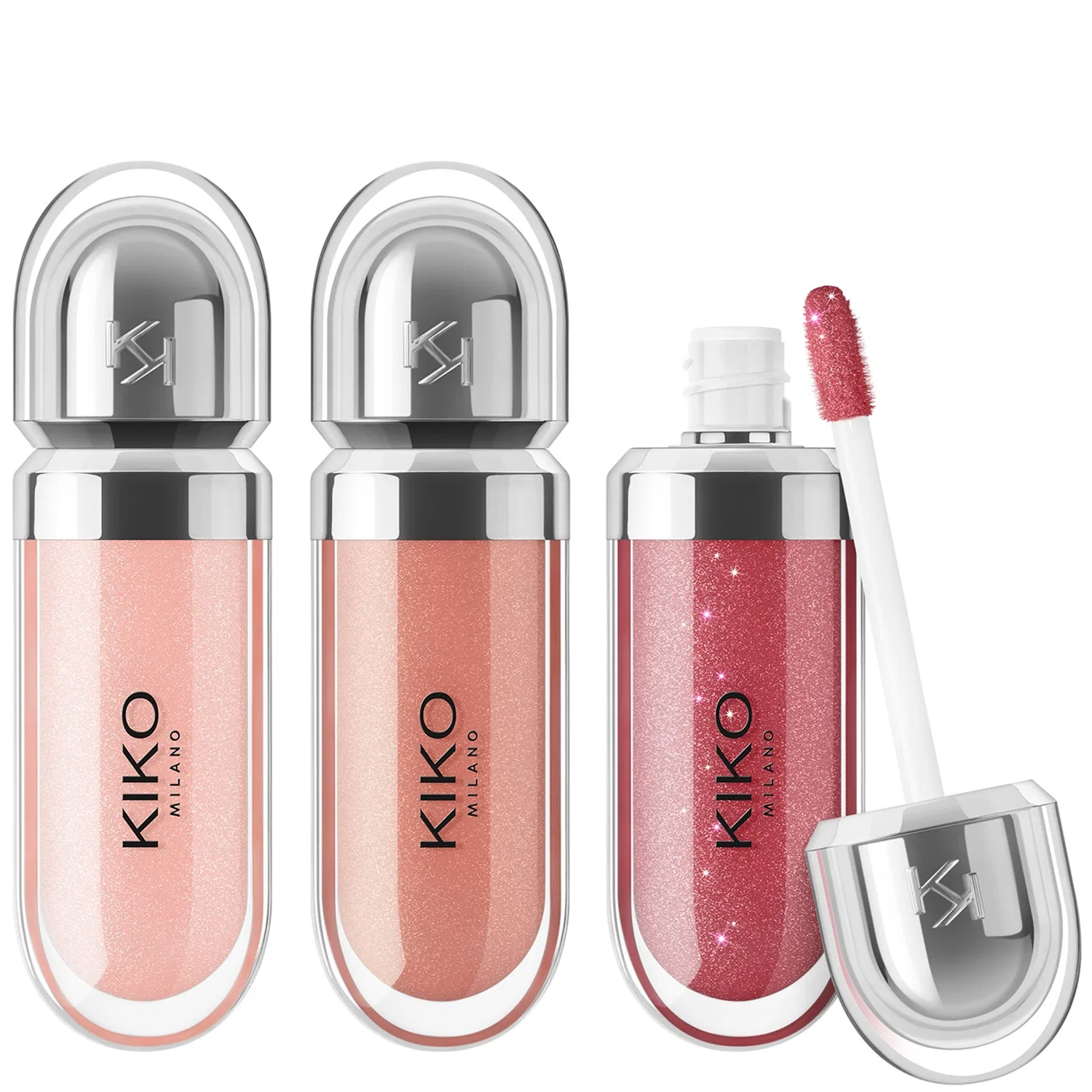 Набор из трех блестящих помад 01 Kiko Milano