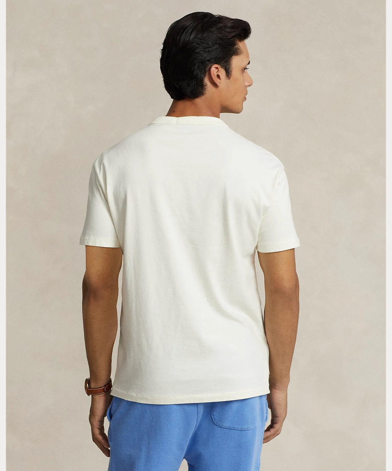 Классическая трикотажная футболка с круглым вырезом Polo Ralph Lauren, 101 Natural — фото 4