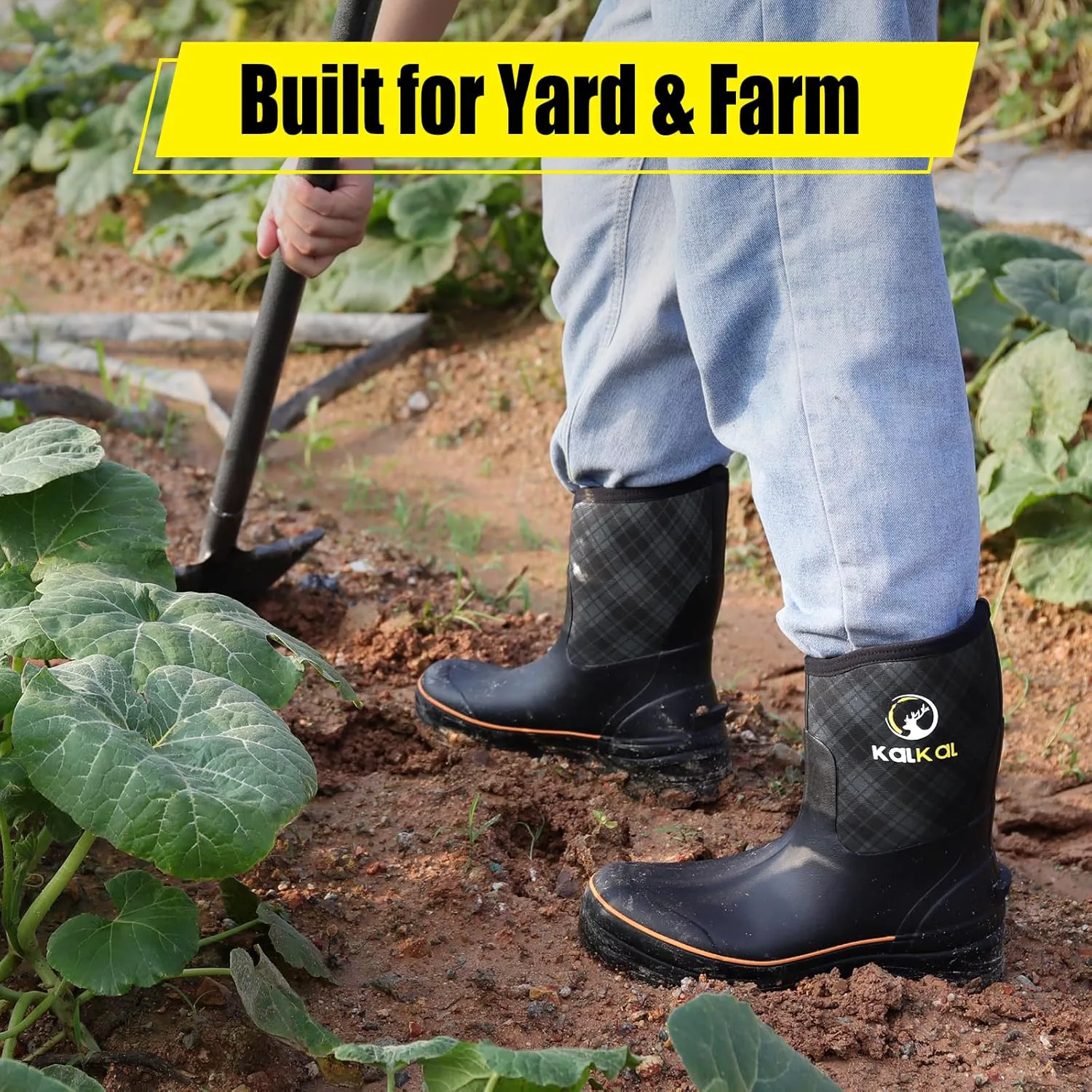 

Мужские резиновые сапоги Kalkal, 6 мм неопреновая изоляция, резиновые дождевые сапоги с металлической стелькой, водонепроницаемые рабочие сапоги до середины голени для грязи, садоводства, сельского хозяйства, рыбалки, охоты и работы, размер 7-14...