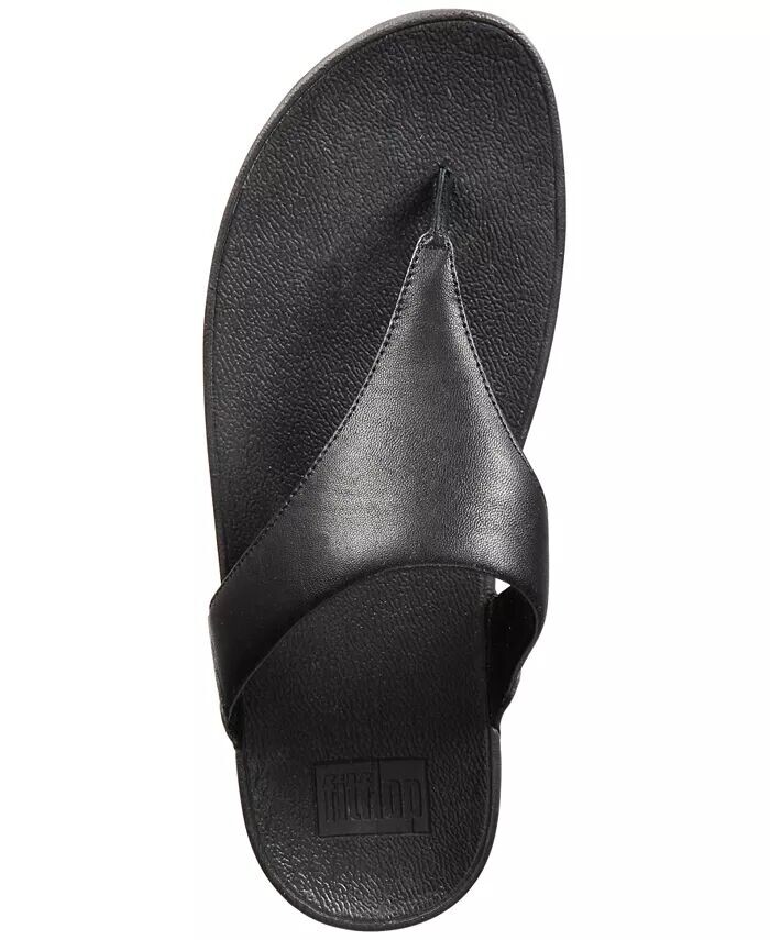 Женские кожаные сандалии Lulu с ремешками на носке FitFlop, черный — фото 4