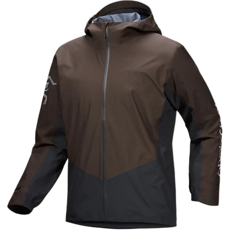 

Куртки Norvan, мужские, с капюшоном, средней высоты, другие модели Arcteryx, carob коричневый/черный/carob/черный