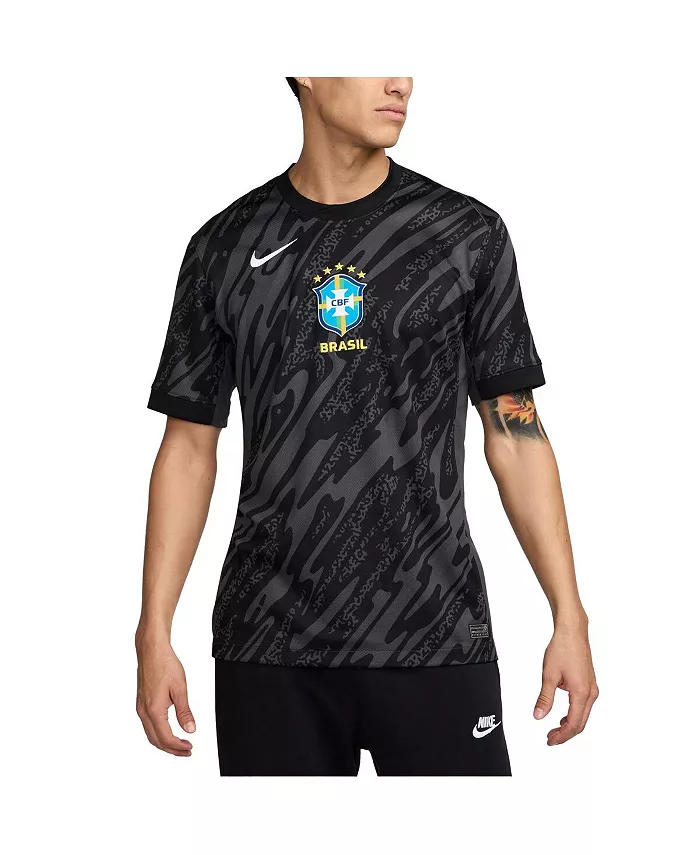 

Мужская футболка вратаря сборной Бразилии 2024 года, реплика стадионной формы, цвет антрацит Nike