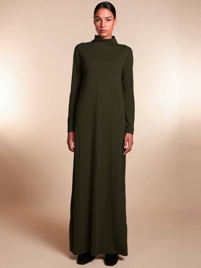

Макси-платье с высоким воротом и горловиной Aab, цвет Olive Green