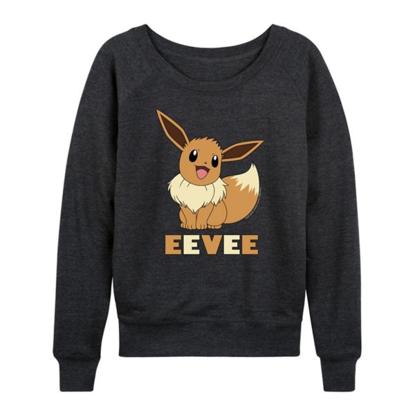 

Женская футболка с длинным рукавом из французского трикотажа Pokemon Eevee Licensed Character, серый