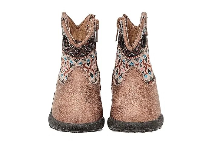 Ботинки с принтом Aztec Cowbaby Willow Aztec Roper Kids, Tan Faux Leather Vamp — фото 3
