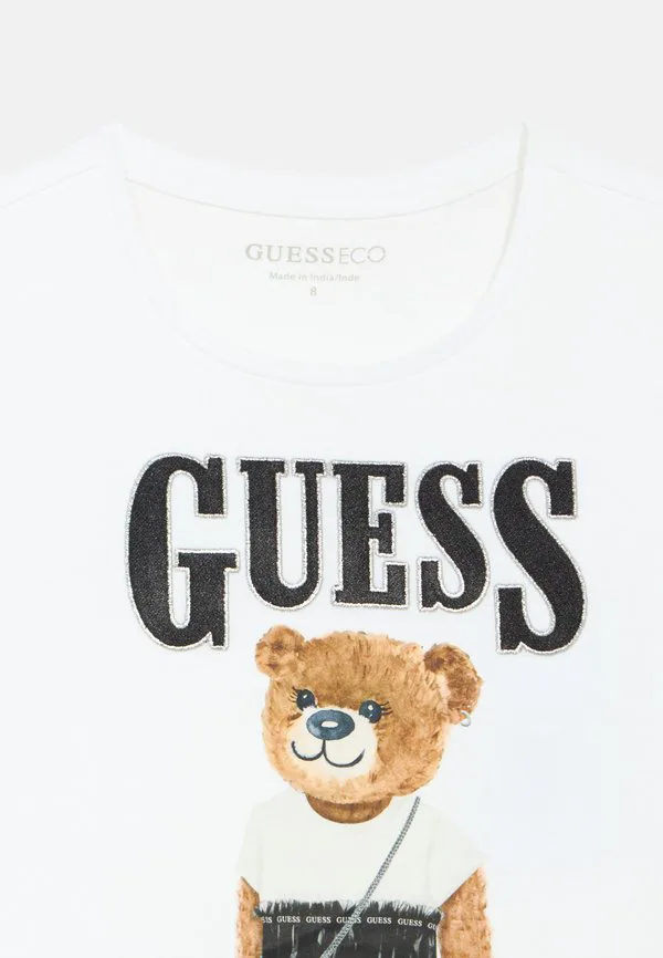 Детская футболка с принтом Guess, Pure White — фото 4