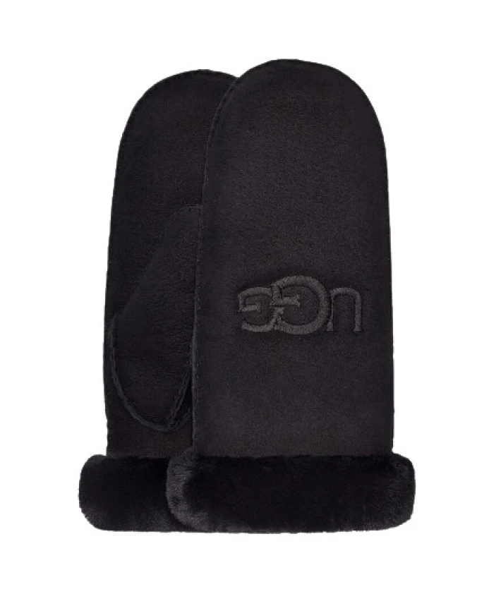 

Перчатки из овчины с вышивкой Ugg, черный