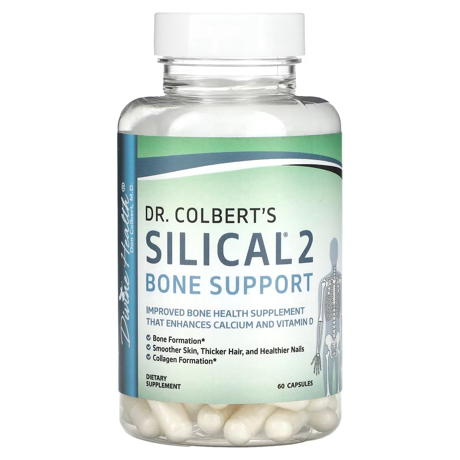 

Добавка Divine Health Dr. Colbert's Silical 2 Bone Support, 60 капсул