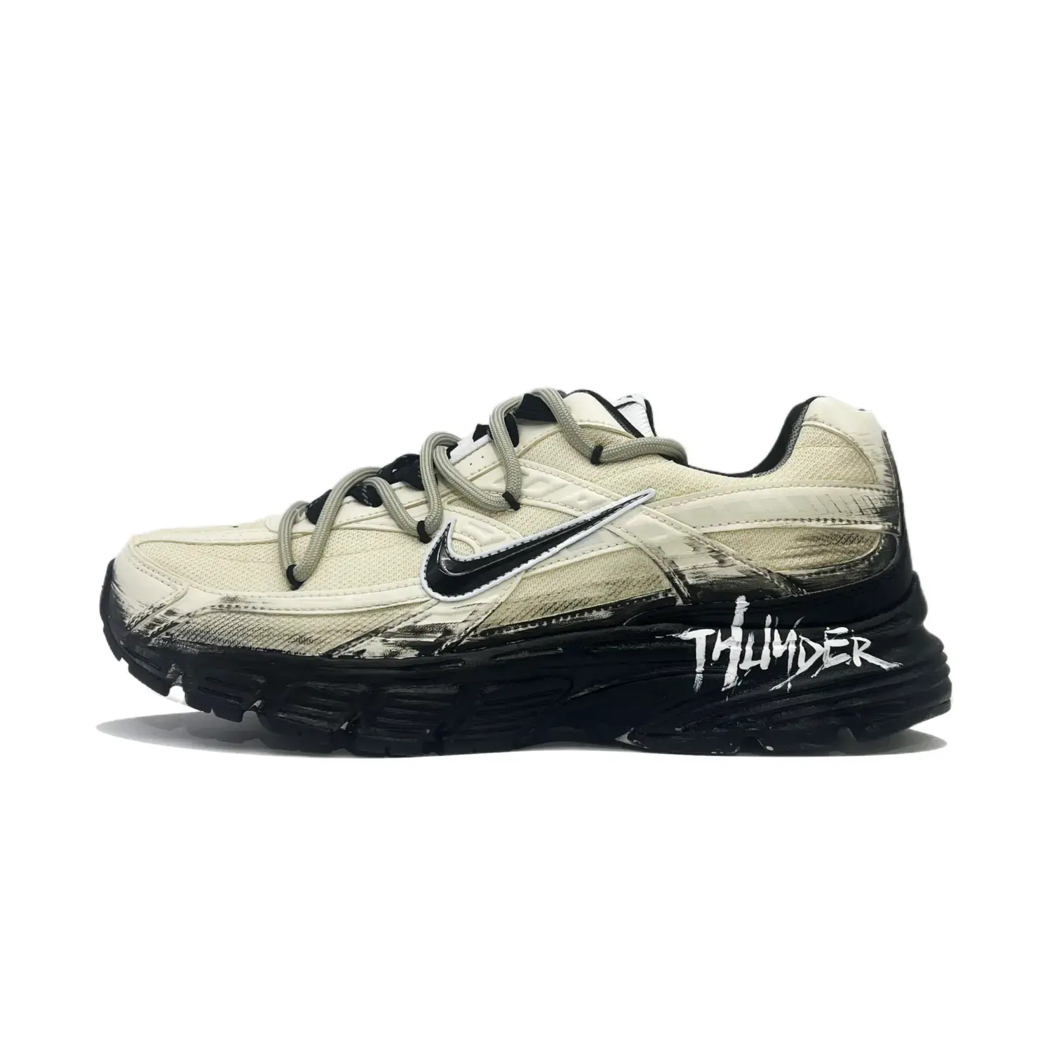 

Nike Кроссовки Initiator с амортизацией, износостойкие, низкие, повседневные, для городских поездок, бежево-черные