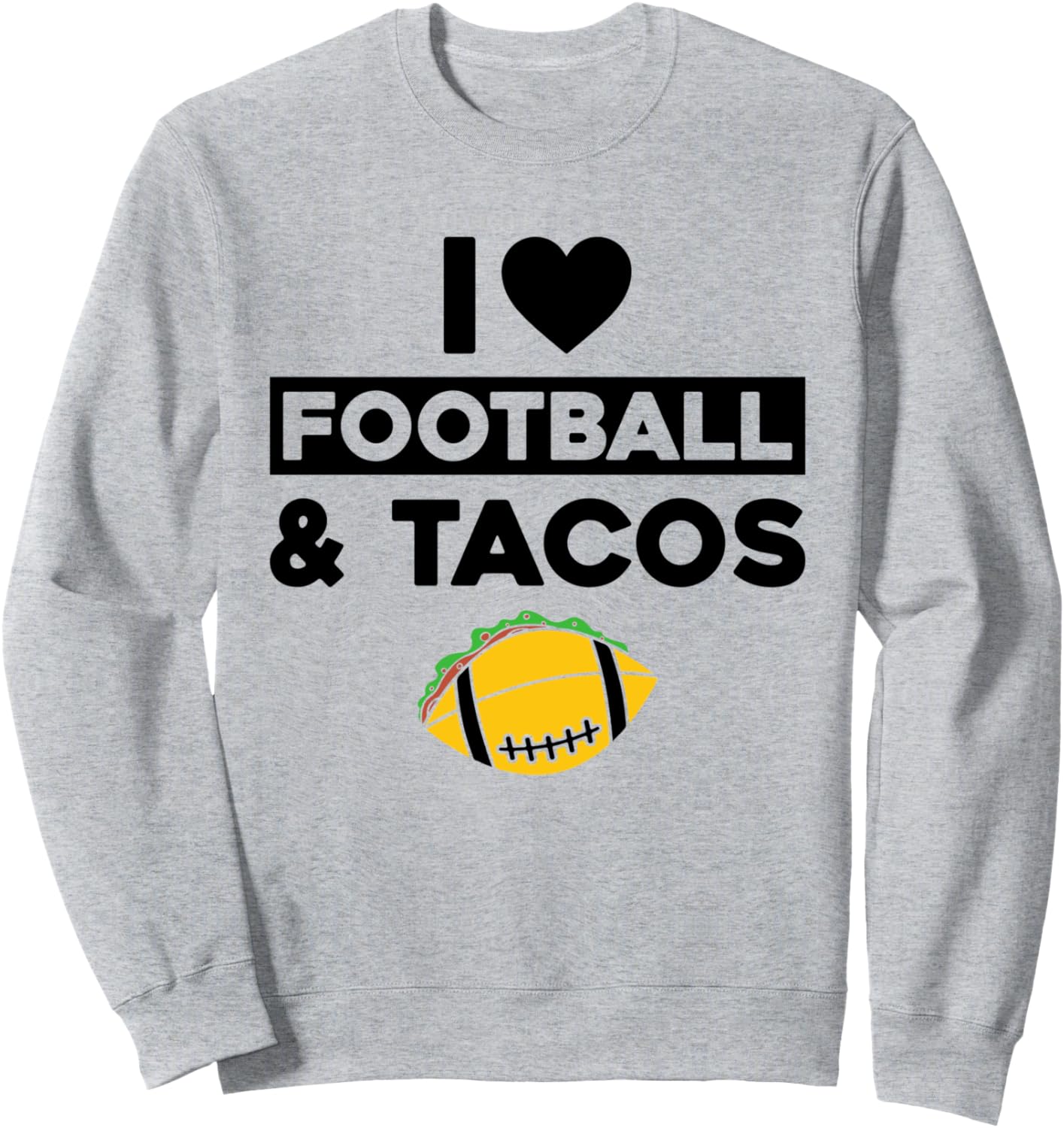 

Я люблю футбол и тако - толстовка с изображением американского футболиста American Football Player & American Football Lover, серый