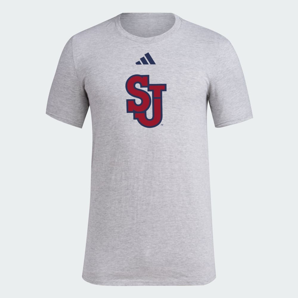 

Футболка Adidas St. John's Icon Logo Tee, цвет Medium Grey Heather/Ncaa-Stj-733