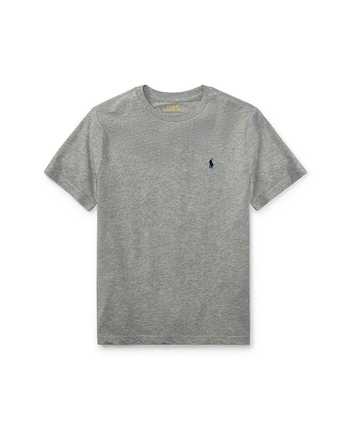 

Футболка с круглым вырезом из хлопкового джерси для мальчиков Big Boys Polo Ralph Lauren, серый