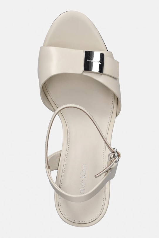Сандалии из нубука HEEL SANDAL 85 W/CK HW - LTH Calvin Klein, бежевый — фото 4