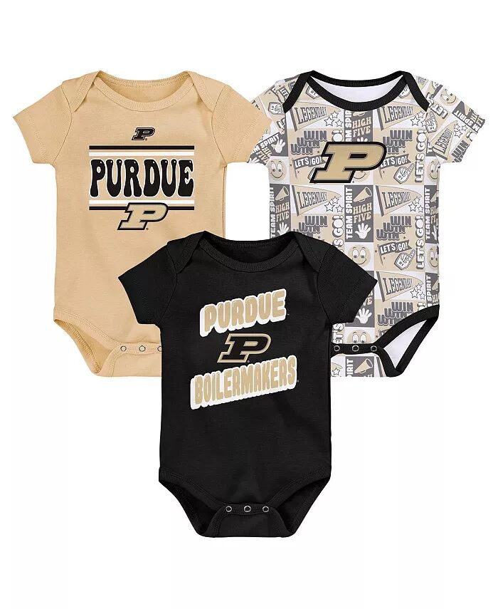 

Комплект из 3 боди для новорожденных Black Purdue Boilermakers Sunday Comics Outerstuff