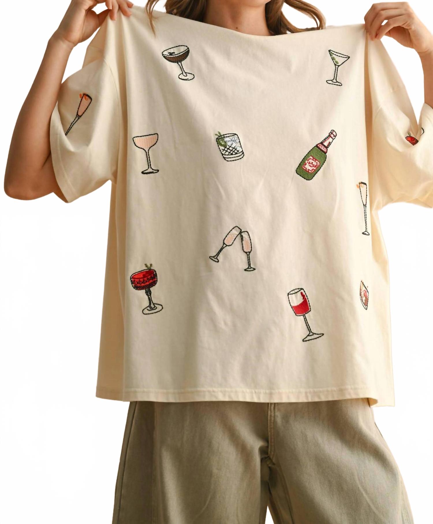 

Коктейльная футболка бежевая MIOU MUSE