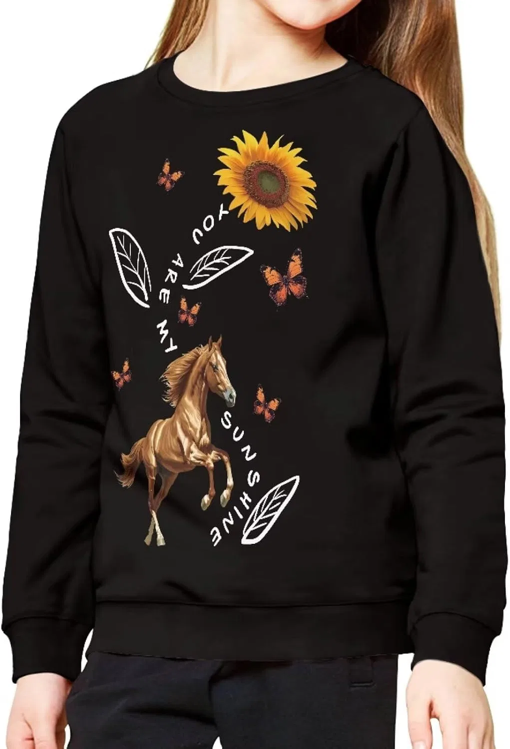 Свитшот для девочек и мальчиков ZPINXIGN Horse Sunflower, 6-14 лет