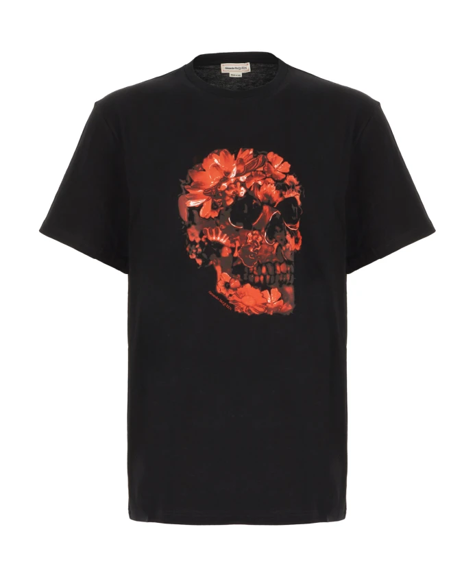 

Повседневная хлопковая футболка Alexander Mcqueen, черный